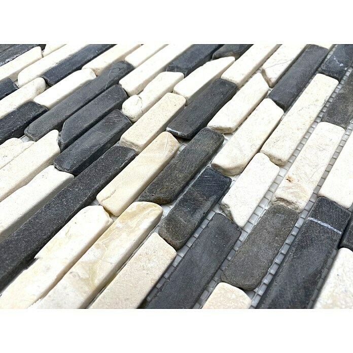 Mozaik pločica MOS BRICK 115  (30,5 x 30,5 cm, Crno-bijele boje, Mat) | BAUHAUS