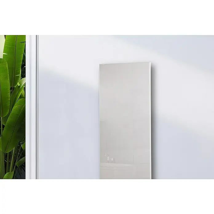 Szagato Designheizkörper Montevideo - B x H: 470 x 1.200 mm, Wärmeleistung bei Vorlauftemperatur von 75 °C (D: 50): 799 W, Weiß, Ohne Handtuchhalter - Ein schlanker, wandmontierter Heizkörper in Weiß, der durch sein minimalistisches Design besticht und moderne Eleganz in den Raum bringt.