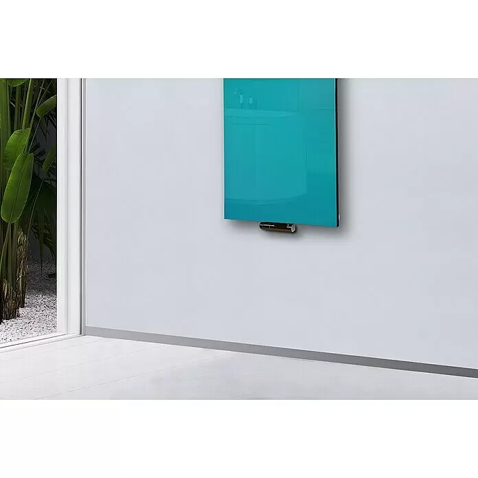 Szagato Designheizkörper Montevideo - B x H: 470 x 1.200 mm, Wärmeleistung bei Vorlauftemperatur von 75 °C (D: 50): 799 W, Türkis, Ohne Handtuchhalter - Stimmungsaufnahme