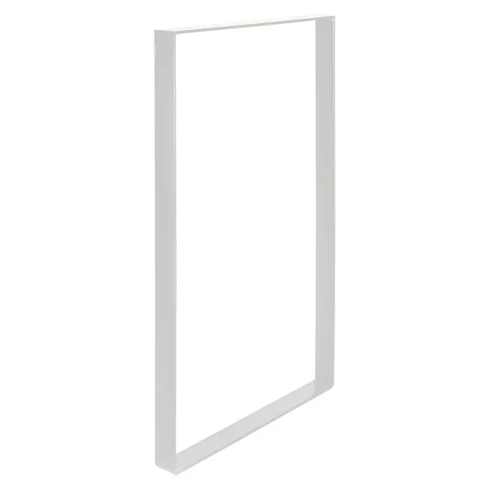 Möbelfuß Strong - L x B x H: 4 x 38,5 x 71 cm, Traglast: 150 kg, Stahl, Weiß - Weißer Rahmen.  Ein moderner, schlichter Rahmen in Weiß. Ideal für minimalistische Designs und stilvolle Wanddekorationen.