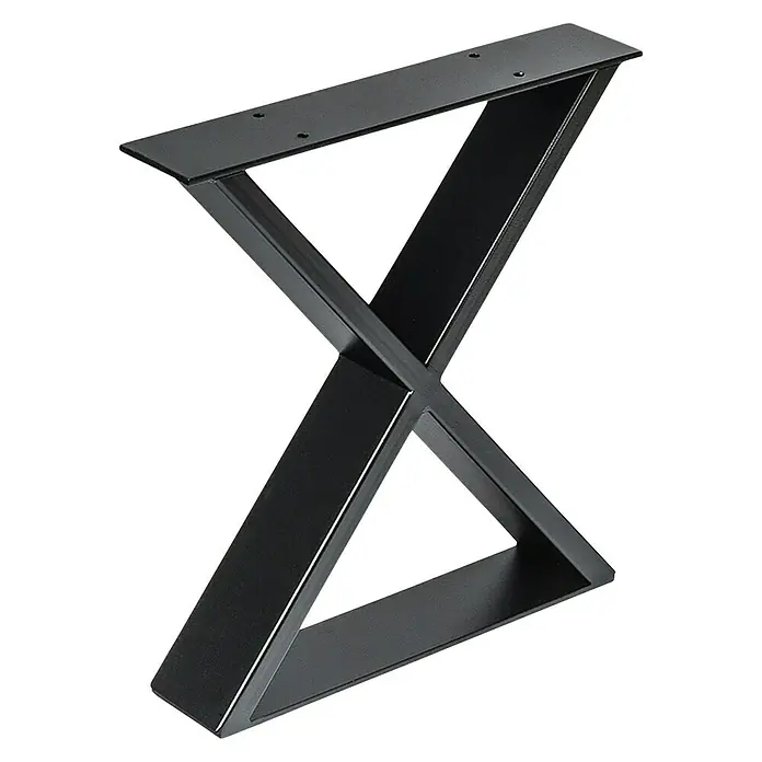 Tischgestell Strong - L x B x H: 38 x 8 x 38,2 cm, Traglast: 250 kg, Stahl, Schwarz - Metalltischbein in X-Form. Ein modernes und stilvolles Design für Ihren Tisch, mit stabiler Konstruktion und einfacher Montage für Ihr Zuhause.