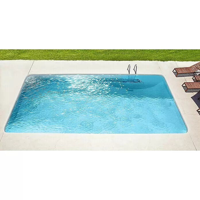 myPool Premium Bausatz-Pool - L x B x H: 600 x 300 x 150 cm, 25.000 l, Weiß/Sand, Leiter - Stimmungsaufnahme