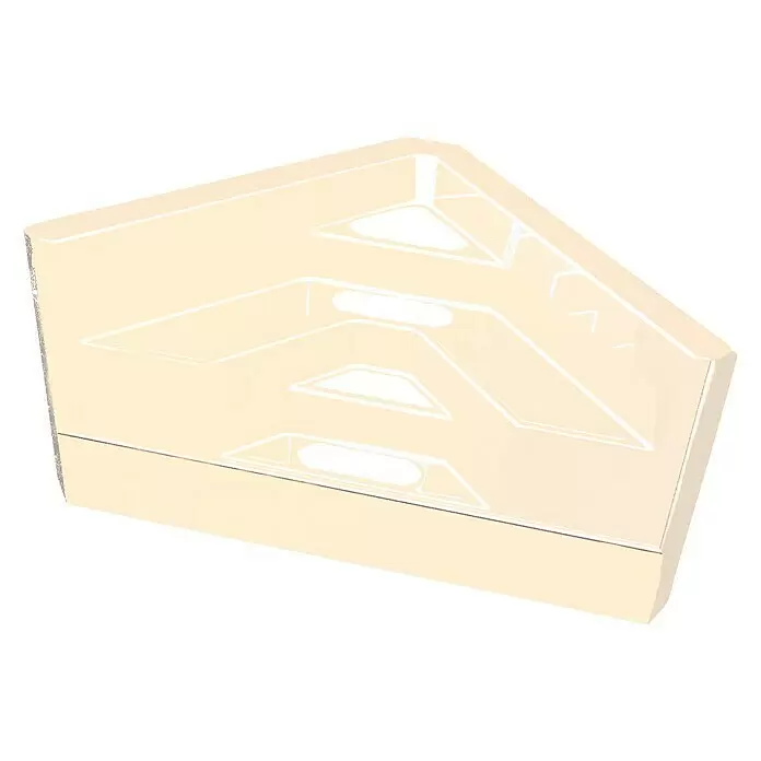 myPool Premium Bausatz-Pool - L x B x H: 800 x 400 x 150 cm, 45.000 l, Weiß/Sand, Ecktreppe rechts - Helle beige Eckduschwanne mit integriertem rutschfestem Muster auf der Oberfläche.