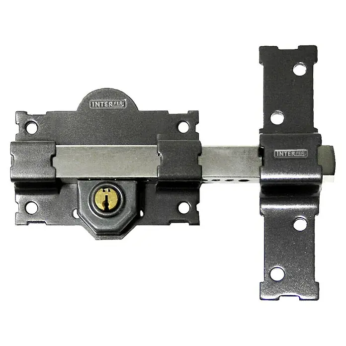 Interfer Gama V Cerrojo 11B - 183 x 148 x 26 mm, Número de llaves: 3 ud., Pintado - Cerradura de seguridad Interfer con perno robusto y mecanismo de bloqueo preciso para mayor protección.