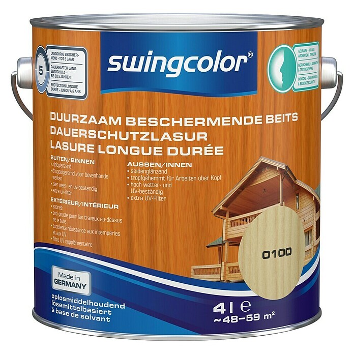 swingcolor Houtbeits Duurzaam Beschermend (Kleurloos, 4 l, Zijdeglans) | BAUHAUS