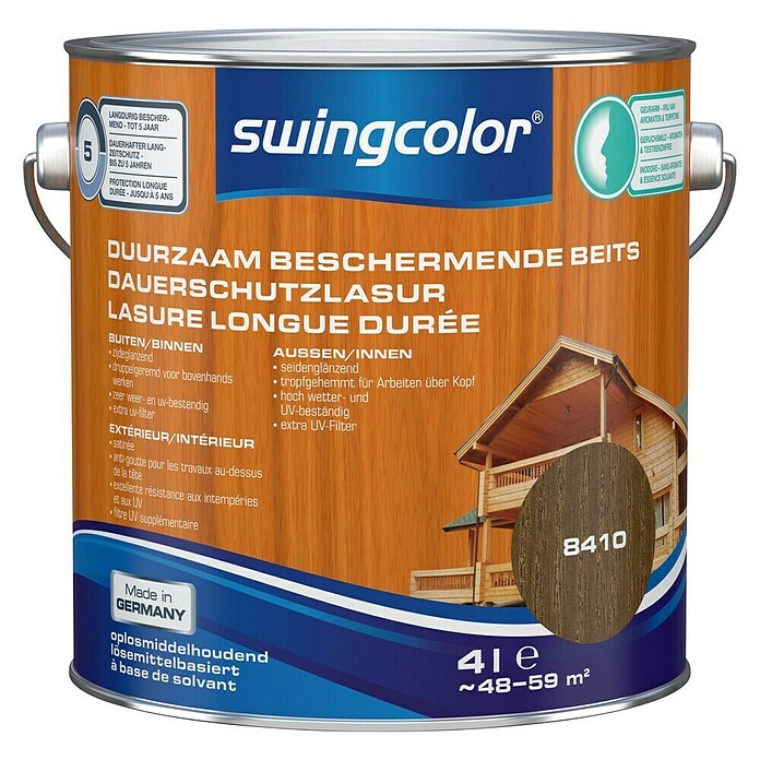 swingcolor Houtbeits Duurzaam Beschermend (Noten, 4 l, Zijdeglans) | BAUHAUS