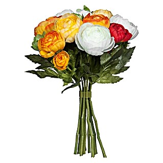 Umetna roža Ranunculus (Višina: 22 cm, Oranžna, Plastika)