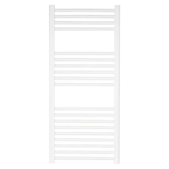Rointe Radiador toallero Elba Aqua - An x Al: 50 x 112 cm, 459 W, Blanco - Un toallero horizontal blanco con un diseño minimalista, perfecto para baños modernos, que ofrece calidez y estilo.