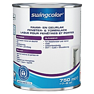 swingcolor Lak voor kozijnen en deuren 2 in 1 (Wit, 750 ml, Glanzend)