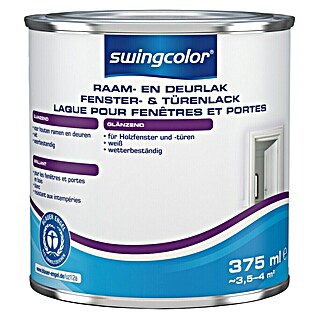 swingcolor Lak voor kozijnen en deuren 2 in 1 (Wit, 375 ml, Glanzend)