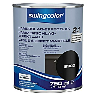 swingcolor Verf met hamerslageffect Zwart (Zwart, 750 ml, Glanzend)