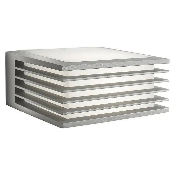 Philips Aplique exterior Dubai - 15 W, 17,1 x 17 x 8,2 cm, Gris, IP44 - Lámpara de pared LED moderna con un diseño elegante y escalonado, adecuada para uso en exteriores. Perfecta para iluminar paredes.