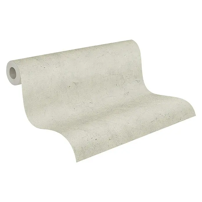 A.S. Création Elements Vliestapete - Grau/Beige, Betonoptik, 10,05 x 0,53 m - Ein hellgraue Tapetenrolle mit leichter Textur, ideal für die Gestaltung moderner Innenräume und zur Schaffung einer ruhigen Atmosphäre.
