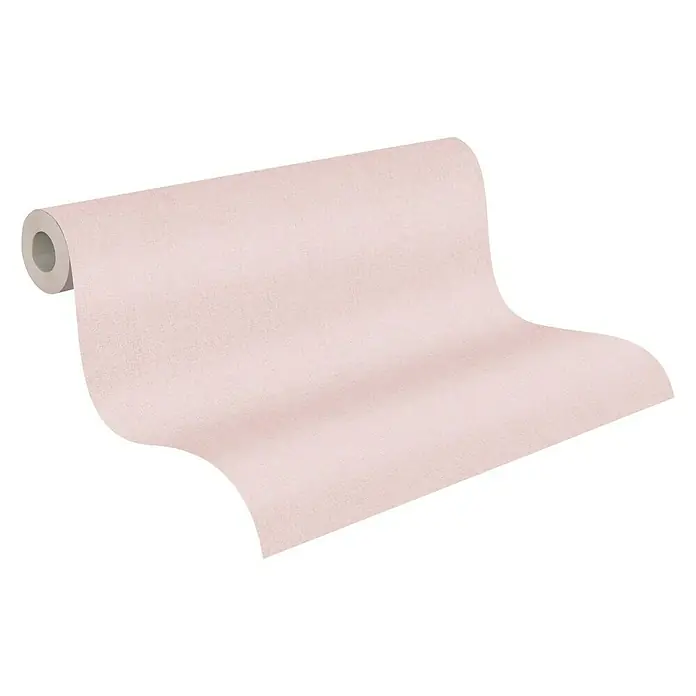 A.S. Création New Elegance Vliestapete Struktur-Uni - Rosa, Uni, 10,05 x 0,53 m - Eine Rolle zartrosa Vliestapete mit subtiler Textur, ideal für eine sanfte und elegante Wandgestaltung in jedem Raum.