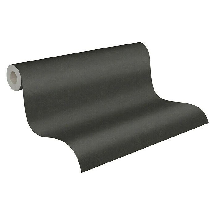 A.S. Création New Life Vliestapete mit leichter Schattierung (Schwarz, Uni, 10,05 x 0,53 m) | BAUHAUS