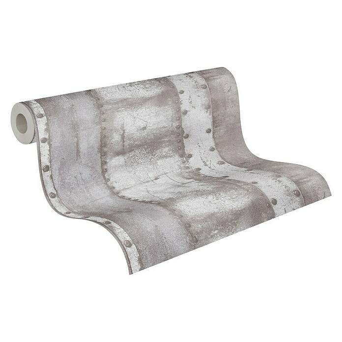 A.S. Création Industrial Vliestapete Patina (Hellgrau, Metalloptik, 10,05 x 0,53 m) | BAUHAUS