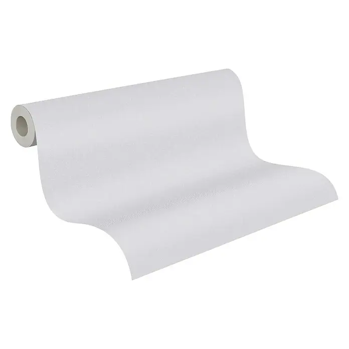 A.S. Création New Elegance Vliestapete I - Hellgrau, Uni, 10,05 x 0,53 m - Eine Rolle unifarbene weiße Tapete, ideal für ein schlichtes und elegantes Raumdesign. Die Tapete bietet eine dezente Textur für eine stilvolle Wandgestaltung.