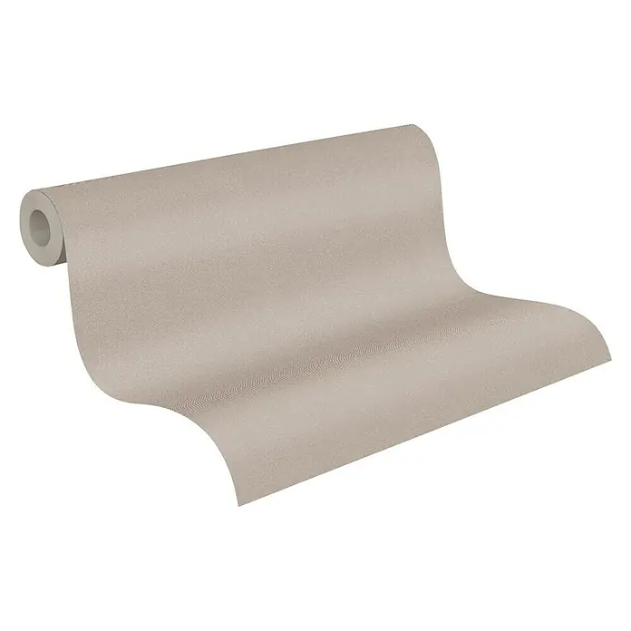 A.S. Création New Elegance Vliestapete - Braun, Uni, 10,05 x 0,53 m - Aufgerollte Tapete in Beige mit feiner Struktur. Perfekt für eine dezente Wandgestaltung im Wohnbereich oder Schlafzimmer.
