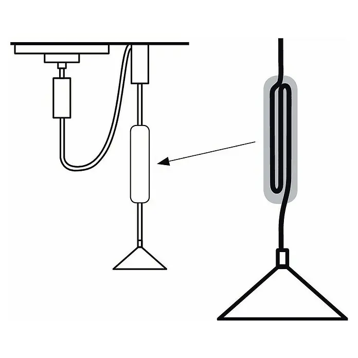 Paulmann URail Adaptador de péndulo - 13,5 cm, Plástico - Ilustración de una lámpara colgante con longitud de cable ajustable mediante una suspensión en bucle. Iluminación práctica para cualquier espacio.