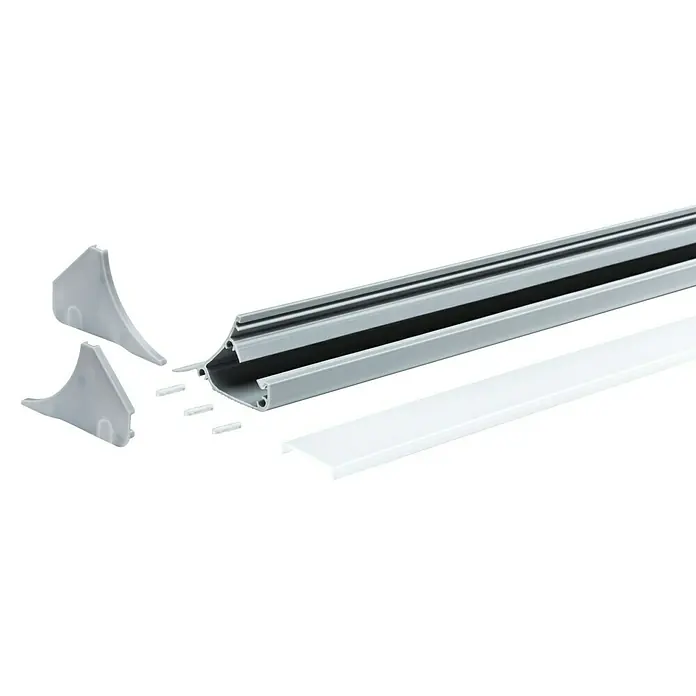 Paulmann Perfil Corner - 2 m, Plástico - Perfil de aluminio para tiras LED con tapas y cubierta. Una solución ideal para una iluminación elegante en espacios interiores.