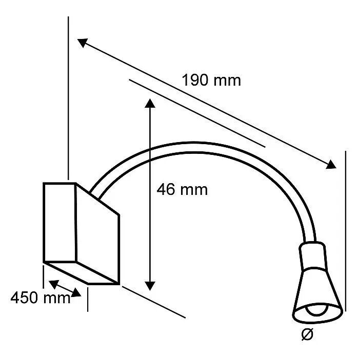 Paulmann Galeria LED-Bilderleuchte Beam Fifty - 7 W, L x B x H: 45 x 19 x 4,6 cm, Chrom, Warmweiß - Skizze