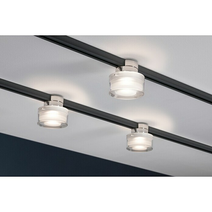 Paulmann URail LED-Spot Topa (5,2 W, Chrom matt/Transparent/Satin, L x B x H: 73 x 80 x 80 mm)