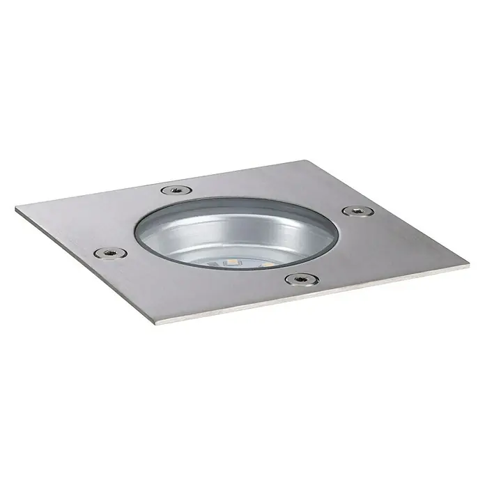 Paulmann Plug & Shine Bodeneinbauleuchte - 3,6 W, Warmweiß, IP65, Quadratisch - Bodeneinbauleuchte aus Edelstahl mit runder LED-Lichtquelle für den Außenbereich. Die Leuchte ist robust und wetterfest.