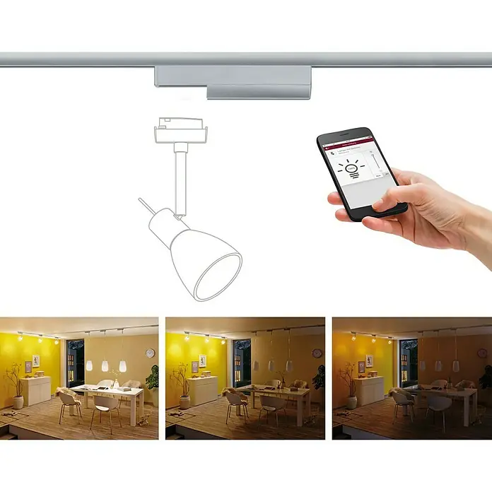 Paulmann URail Controlador - Potencia máx.: 50 W, Plástico, L x An x Al: 5 x 2 x 16,6 cm - Iluminación inteligente sobre riel con control de app para ajustar el ambiente de la luz en la habitación.\n