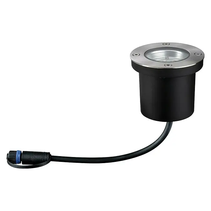 Paulmann Plug & Shine Bodeneinbauleuchte - 3,6 W, Warmweiß, IP65, Rund - Bodeneinbaustrahler mit rundem Edelstahldesign und Anschlusskabel für den Außenbereich. Robuste und stilvolle Beleuchtung für Gärten und Wege.