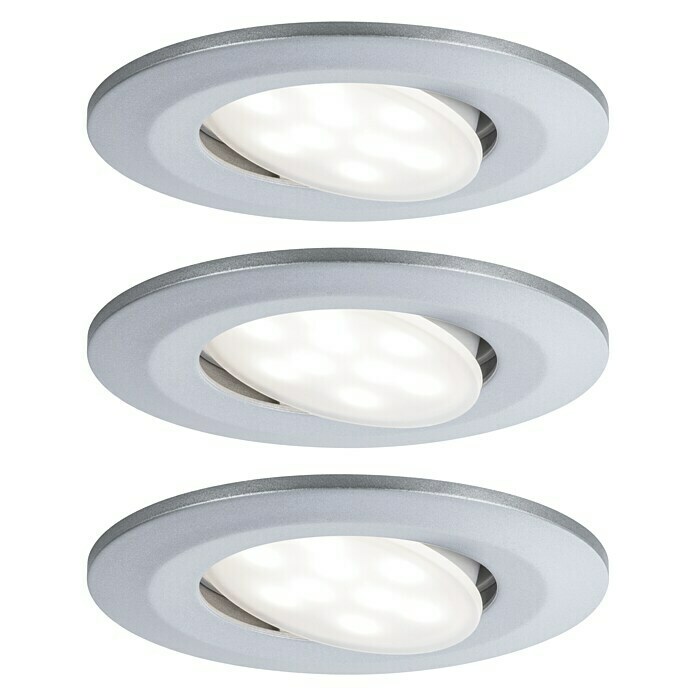 Paulmann LED-Einbauleuchten-Set Vali (16,5 W, Chrom, 3 Stk., Warmweiß,  IP65)