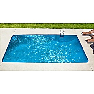 myPool Premium Bausatz-Pool (L x B x H: 800 x 400 x 150 cm, 45.000 l, Weiß/Blau, Ecktreppe links)