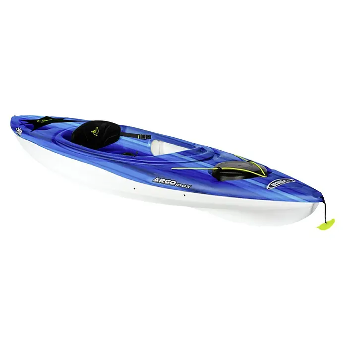 Pelican Kajak Argo 100X - L x B: 305 x 71 cm, Tragkraft: 125 kg, Geeignet für: 1 Person, Blau/Weiß - Blau-weißes Pelican ARGO 100X-Kajak, perfekt für entspannte Ausflüge auf dem Wasser. Ideal für Anfänger und erfahrene Paddler.