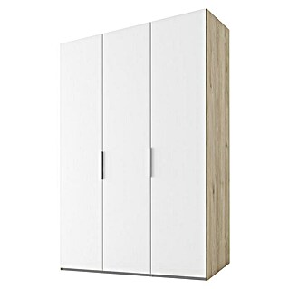 Express Möbel Drehtürschrank Swift (B x T x H: 150 x 58 x 216 cm, Ohne Spiegel, Ohne Zubehör, Farbe Front: Weiß, Farbe Korpus: Artisan-Eiche)