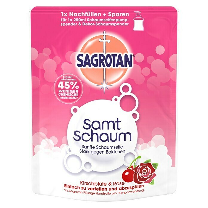 Sagrotan Reinigungsschaum Samt-Schaum Nachfüller (Kirschblüte & Rose, 250 ml) | BAUHAUS