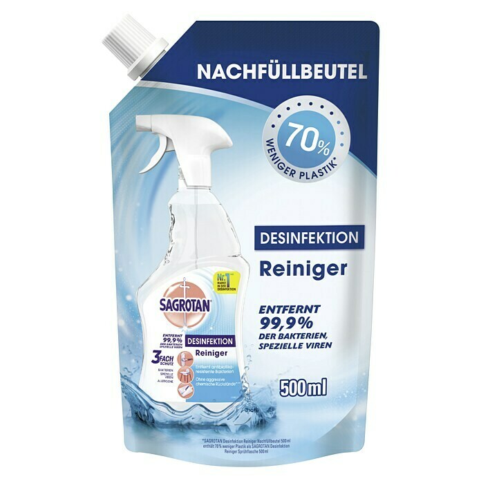 Sagrotan Desinfektionsreiniger500 ml, Nachfüllbeutel Front View