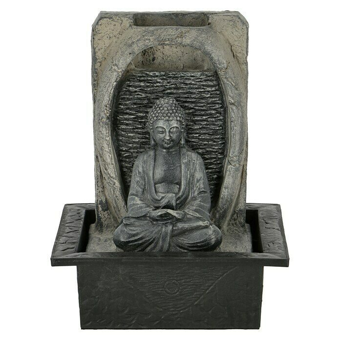 Zimmerbrunnen Zen24 x 18,3 x 21 cm, Grau, Mit Pumpe Front View