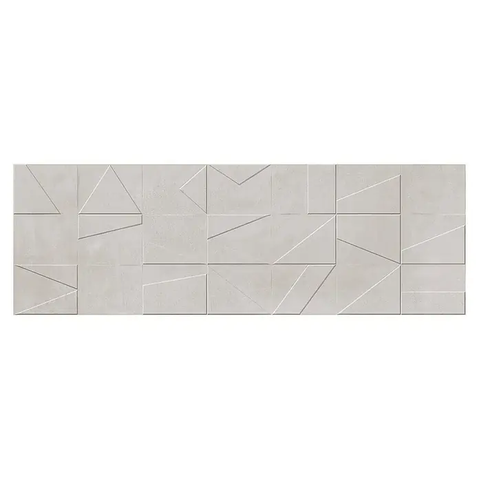 Revestimiento de pared Madox City - 90 x 30 cm, Gris, Mate, Rectificado - Paneles de pared modernos con un diseño geométrico. Aspecto de hormigón claro con patrones tridimensionales para toques elegantes en cualquier pared.