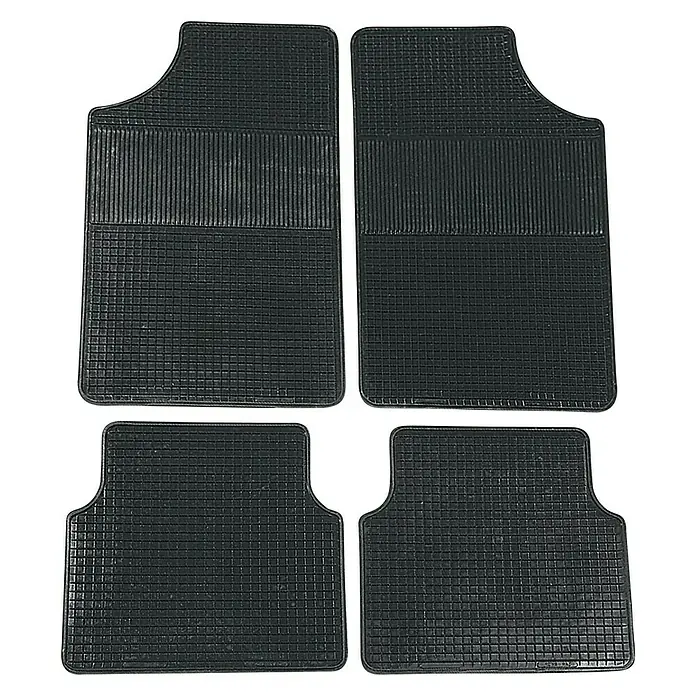 Juego de alfombrillas para coche Bingo - 4 pzs., Negro - Juego de alfombrillas negras de goma para coche, protegiendo el interior del vehículo de la suciedad y el desgaste con un diseño resistente.