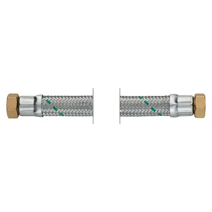 Panzerschlauch Flexo - ¾″, Länge: 100 cm - Flexibler Panzerschlauch mit Messinganschlüssen für den Sanitärbereich. Ideal für Waschbecken und Toilettenanschlüsse.