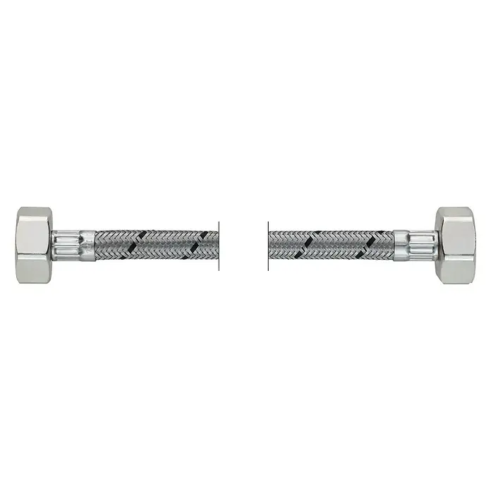 Flexo Anschlussschlauch - ¾″/¾″, Länge: 50 cm - Flexibler Panzerschlauch mit glänzenden Metallanschlüssen für Wasserinstallationen, ideal für Bad und Küche.