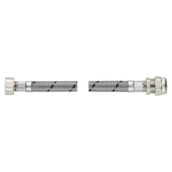 Flexo Verlängerungsschlauch (⅜″, Länge: 10 cm, Quetschverschraubung 10 mm)