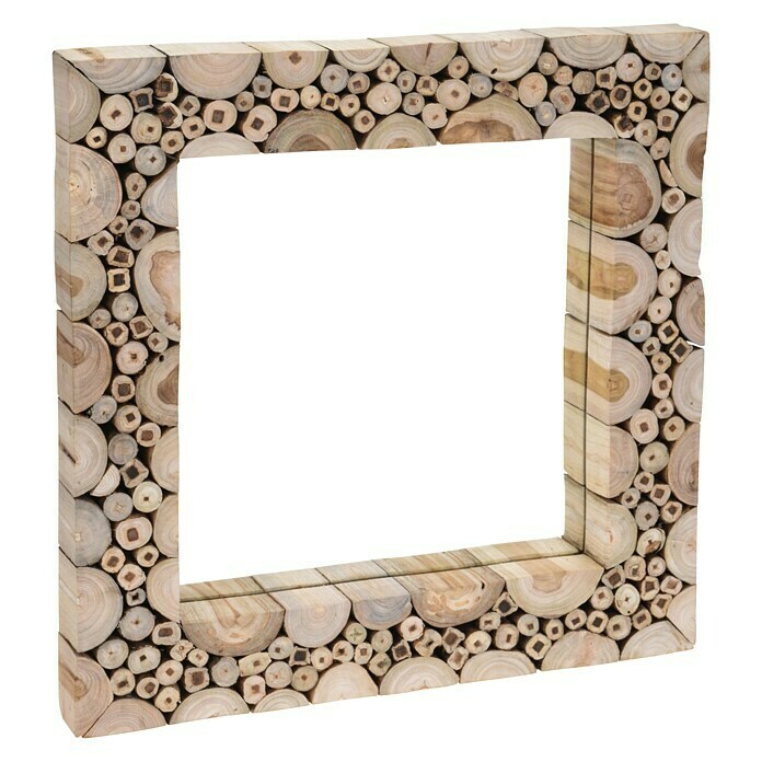 Mala fe no usado mamífero Espejo Teca Troncos (50 x 50 cm, Marrón madera) | BAUHAUS