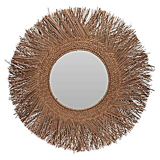 Espejo con marco Flecos (72 x 72 cm, Diámetro: 72 cm, Marrón)