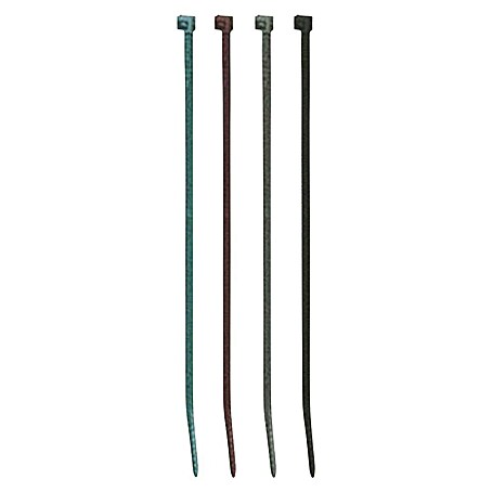 Set de bridas para cables (An x L: 34 x 14 cm, Plástico, Verde)