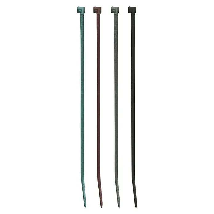 Set de bridas para cables - An x L: 34 x 14 cm, Plástico, Verde - Bridas de plástico de diferentes colores: turquesa, burdeos, gris y negro. Prácticas para agrupar cables y otros artículos.
