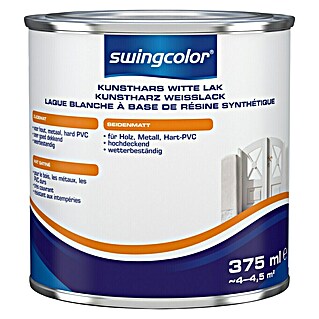 swingcolor Witte lak kunsthars (Wit, Zijdemat, 375 ml)