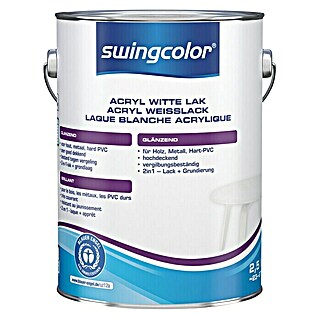 swingcolor Acryllak, wit (Wit, 2,5 l, Glanzend)