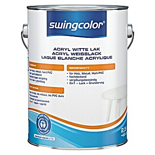 swingcolor Acryllak, wit (Wit, 2,5 l, Zijdemat)