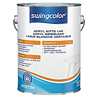 swingcolor Witte lak acryl (Wit, Zijdemat, 2,5 l)