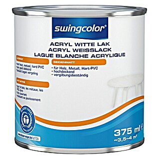 swingcolor Witte lak acryl (Wit, Zijdemat, 375 ml)